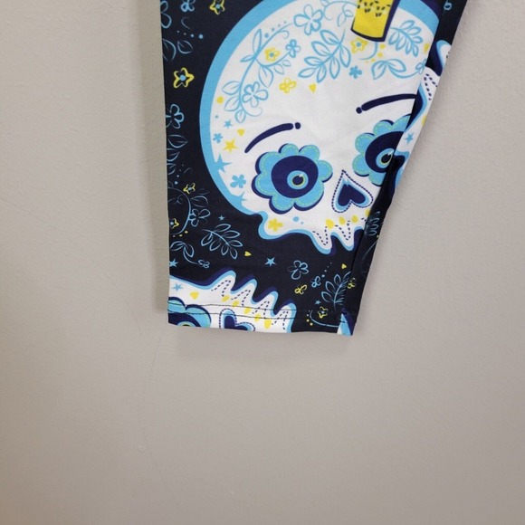 Dren Designs‎ Royal Sugar Skull Polyester Spandex Ankle Leggings Extended Size - Picture 3 of 6